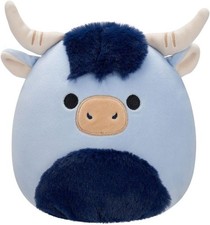 Toro La Vache Highland Bleue Originale Squishmallow Peluche Câline 7" Neuf