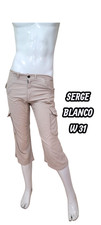 Serge Blanco W 31 Taille 40 Bermuda pantacourt  beige à rayures grises homme