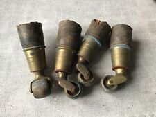 4 ANCIENS PIEDS SABOTS ROUES MULTIDIRECTIONNELS MEUBLES INDUSTRIELS VINTAGES
