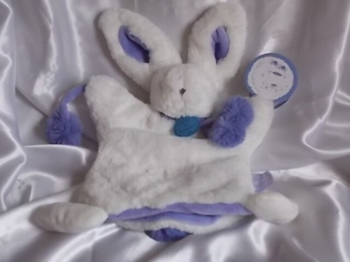 Doudou lapin pompon violet