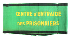 Brassard Français WW2 -Centre d'entraide aux prisonniers - ( matériel original )