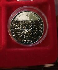 5 Francs Semeuse 1999, Paris, SUP+, Nickel RARE ET DE QUALITÉ