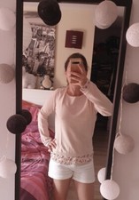 Pull Rose Pâle Camaïeu Chemise Fleurie Camaïeu M 