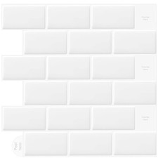 10 Pcs Blanc Sticker Carrelage Adhesif Mural 3d Cuisine Salle de Bain 30.5x 3...