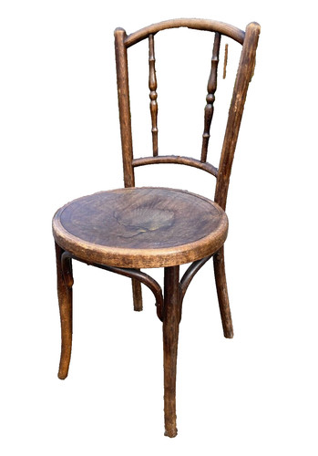 Chaise 1900 bois signée - chaise,