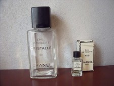 Bouteille flacon vintage VIDE parfum Chanel  CRISTALLE + 1 miniature vide n°19