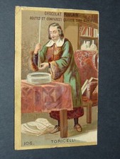 CHROMO 1885-1910 CHOCOLAT POULAIN TORICELLI MATHEMATIQUES BAROMETRE ITALIE