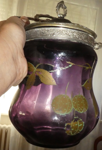 Ancien pot biscuit verre - biscuit, en