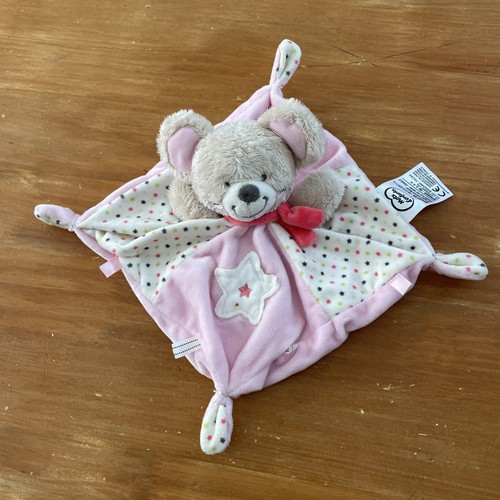 Doudou plat souris beige blanc - plat,