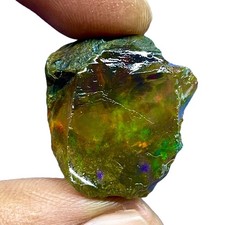 36.90 Cts Naturel Éthiopien Opale 25x23mm Welo Multi Feu Ample Pierre Précieuse