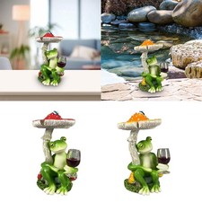 Figurine de grenouille champignon décorative pour jardin intérieur