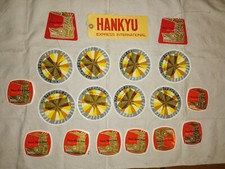 Lot de 19 étiquettes de bagages divers Hôtels Japon