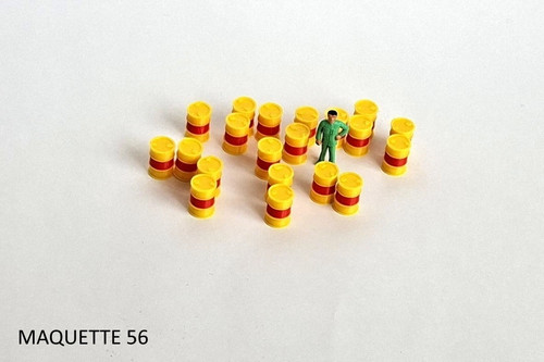 Lot fûts jaunes rouges - 20, jaunes/rouges