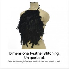 Débardeur d'été court à dos nu en plumes artificielles pour soirée