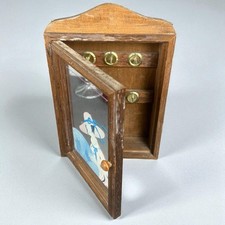 Boîte à clés en bois avec miroir Vogue février vintage ancien déco rétro