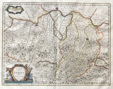 Parma Piacenza Cremona Italie Carte Incisione Mappa Blaeu 1640