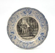 Sarreguemines assiette parlante Jeanne D'Arc DeBeaudricourt french ceramic plate