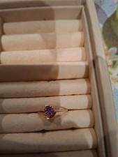 bague or 14 carats améthyste taille 52