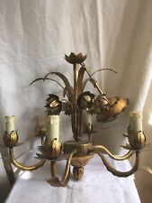 ancien lustre métal doré Bouton De fleurs 6 Branches