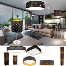 Lampe à Suspension Lampadaire Lampe de Table Plafonnier Abat-Jour Noir