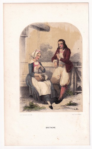 Lithographie xixe bretagne - xixe,