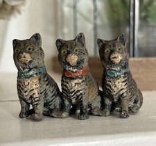 Ancien plomb de Nuremberg 3 Chats style bronze de Vienne