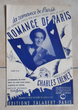Charles TRENET PARTITION ROMANCE DE PARIS