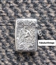 BOITE ALLUMETTES ANCIENNE PYROGÈNE GRAVURE DRAGON ARGENT MASSIF SILVER GERMANY ?