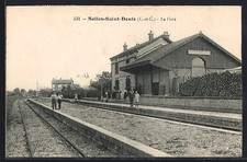 CPA Selles-Saint-Denis, La Gare 1922 