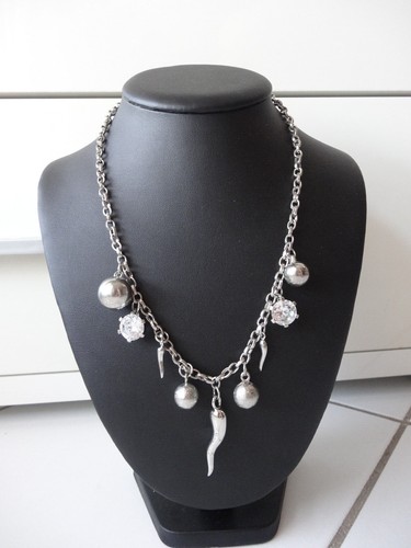 Collier argent acier avec - argent,