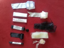 Lot 10 Rubans De Satin Et Organza Noir, Blanc, Crème, Rose Divers