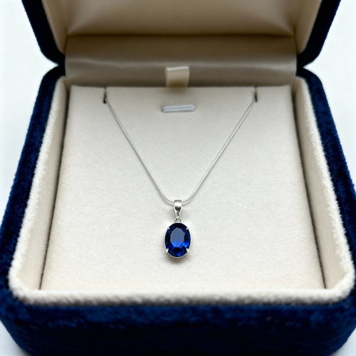 Pendentif saphir bleu - ,
