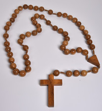 Ancien Grand chapelet en Bois D'Olivier