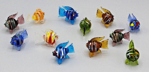 Lot petits poissons verre - petits,