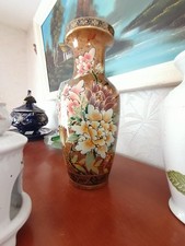vase pot fleur peint col original