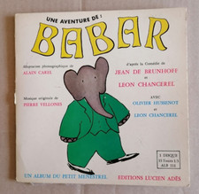UNE AVENTURE de BABAR 7" EP 33T de Brunhoff LIVRE-DISQUE ALB 111 Pierre Vellones