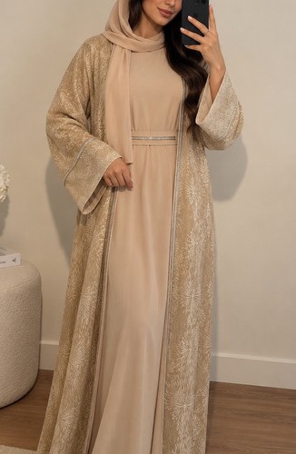 Robe maxi femme beige avec