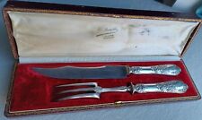 ARGENTERIE XIX service à découper argent MASCARON en coffret