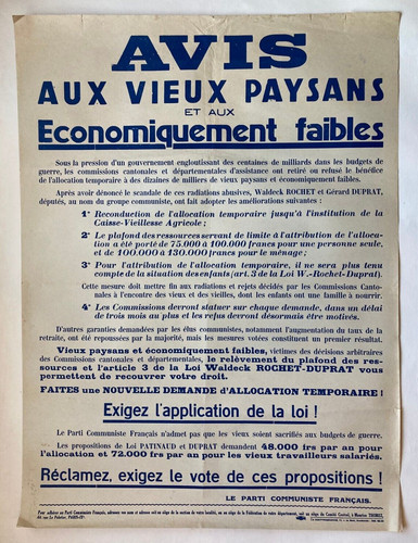 Affiche communiste avis aux - communiste], "avis