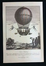 GRAVURE MONTGOLFIERE REPRO SUR
