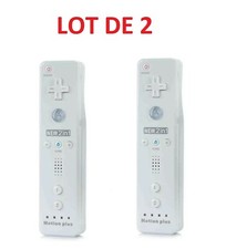2 X Télécommande Wiimote plus (Motion plus) pour Wii / Wii U - Blanc