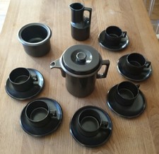 Ensemble theiere cafetiere gres BRENNE GRAND FEU FRANCE shabby chic vintage