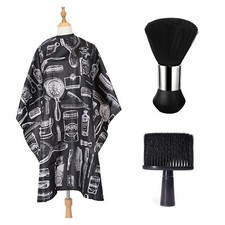 Accessoire de coiffure avec 2 pinceaux de coiffure et 1 cape de coiffeur pour...