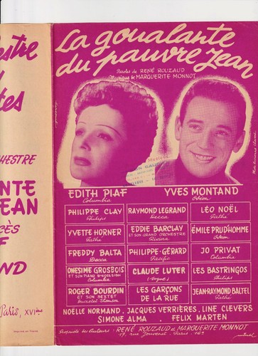 Piaf montand partition - piaf,