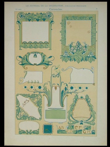 Cartouches art nouveau 1898 - art, -1898-