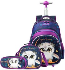Cartable a Roulette Fille 16 inch Sac a Roulette Fille Maternelle PrimaireHib...