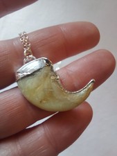 Pendentif 2 / griffe félin – Chaîne en argent 925 – Pièce sauvage & artisanale