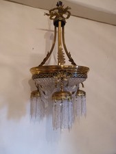 Lustre bronze à pampilles