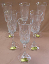 Série de 6 flutes Champagne cristal Lorraine Yvan ( Tommy pour St-Louis ) neufs