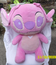 P5/  DOUDOU TRES GROSSE PELUCHE DISNEY  STITCH ..ANGEL ROSE MAUVE 55/70CM  NEUF